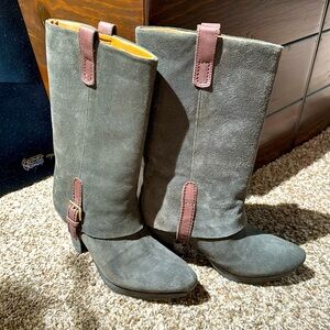 EARTHIES “Lintz” Grey Suede Boots Size 8B